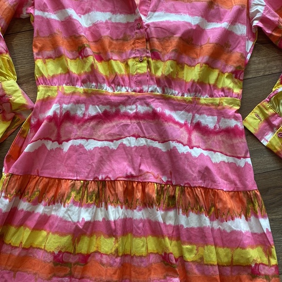 Scoop multicolored mini dress with pockets - Picture 7 of 8